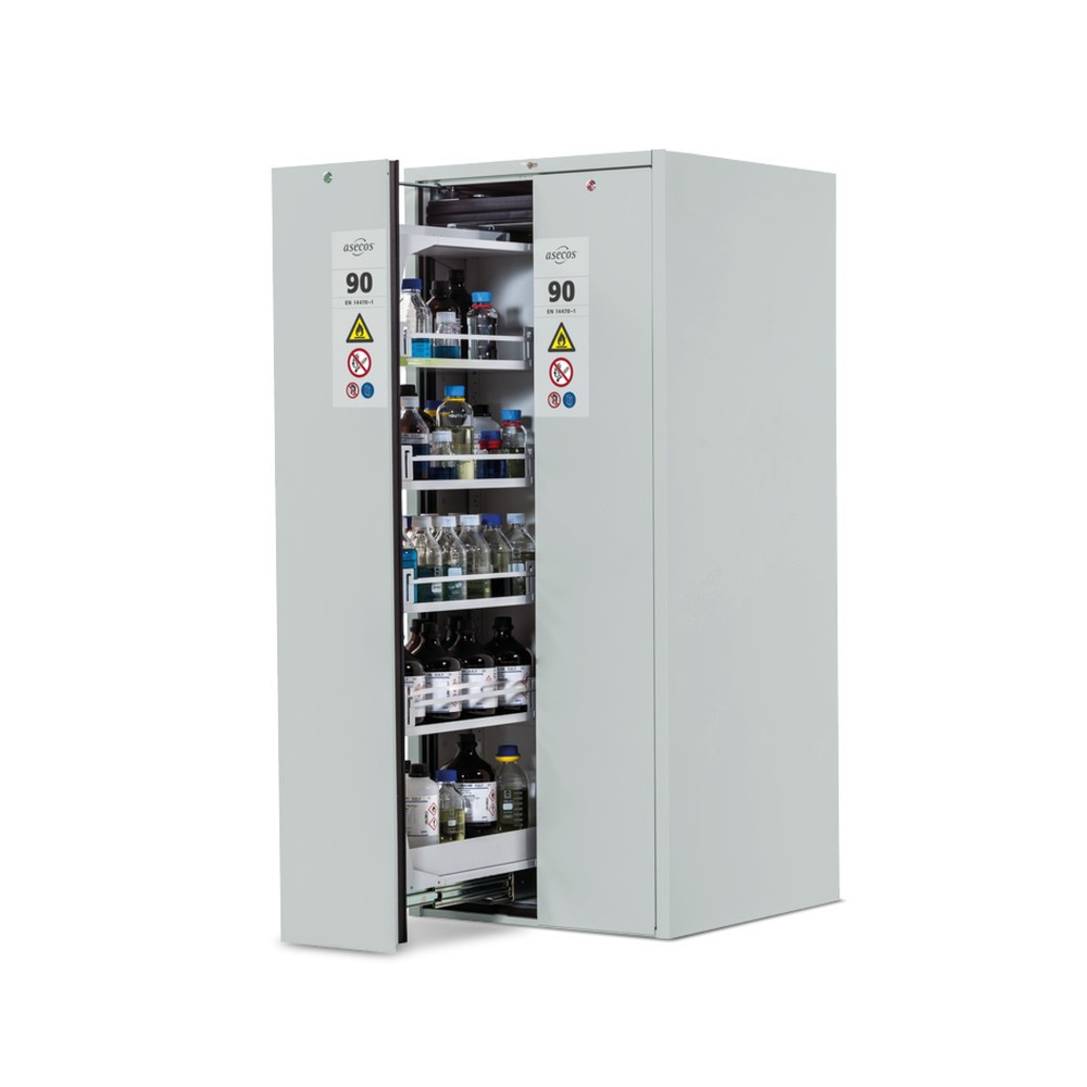 Illustration du produit: Armoire à tiroir vertical asecos® V-MOVE-90, HxlxpP 1 966 x 819 x 860 mm, gris clair