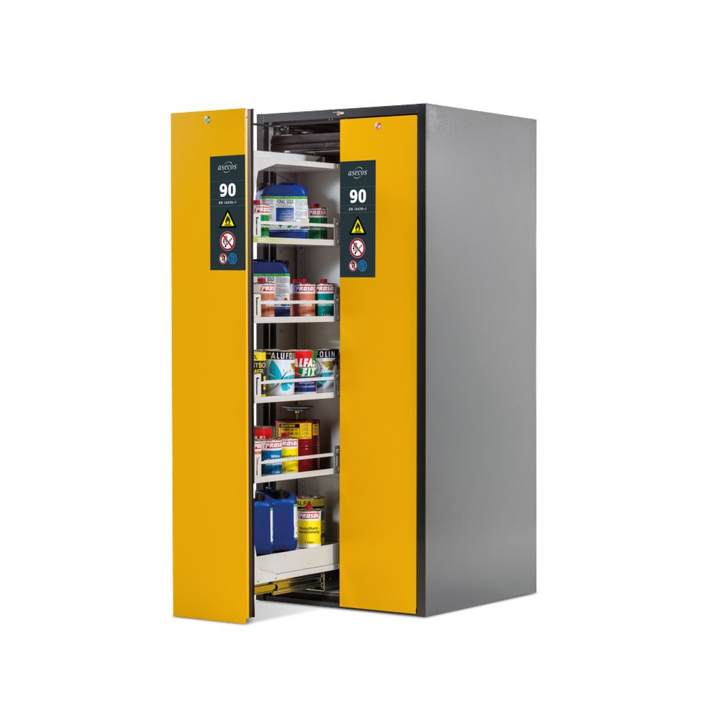 Illustration du produit: Armoire à tiroir vertical asecos® V-MOVE-90, HxlxpP 1 966 x 819 x 860 mm, anthracite/jaune de sécurité