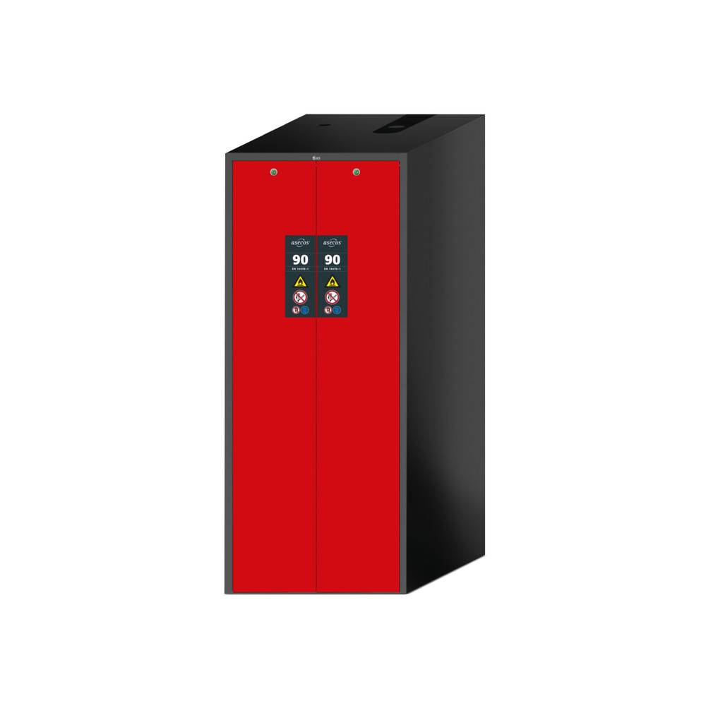 Illustration du produit: Armoire à tiroir vertical asecos® V-MOVE-90, HxlxpP 1 966 x 819 x 860 mm, anthracite/rouge de signalisation