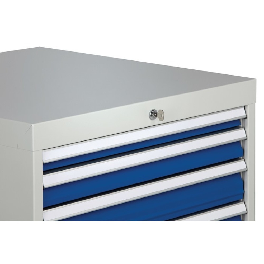Produktabbildung Nr. 2: Armoire à tiroirs, gris clair / bleu de sécurité, 6 tiroirs, H 1 019xL 705xP 736 mm, extension totale