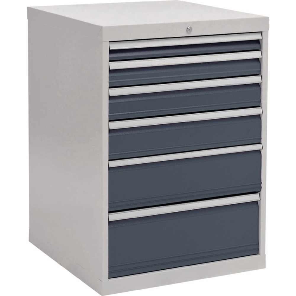 Produktabbildung Nr. 1: Armoire à tiroirs, gris clair / gris anthracite, 6 tiroirs, H 1 019xL 705xP 736 mm, extension totale