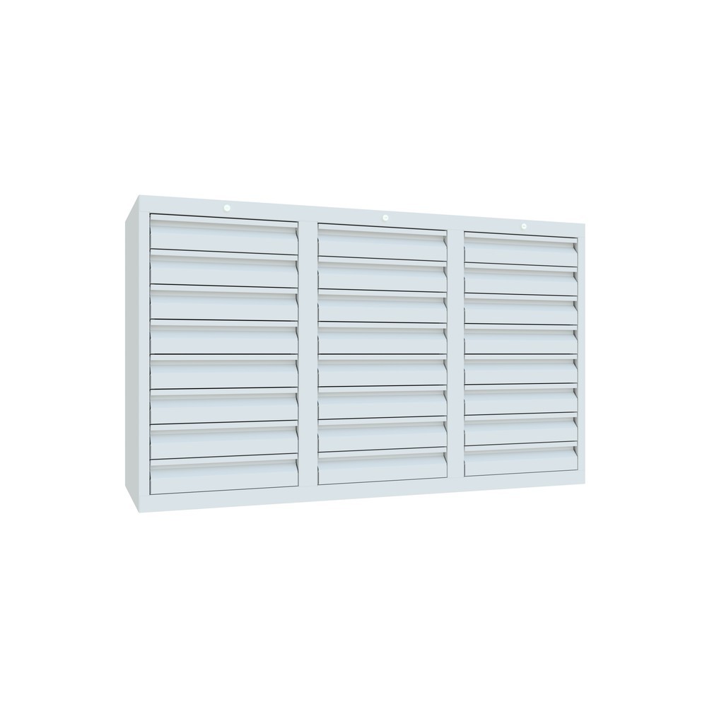 Produktabbildung Nr. 3: Armoire à tiroirs légère PAVOY, guidage à coulissement, tiroirs 24 x 100 mm, largeur 1 500 mm, gris clair, gris clair