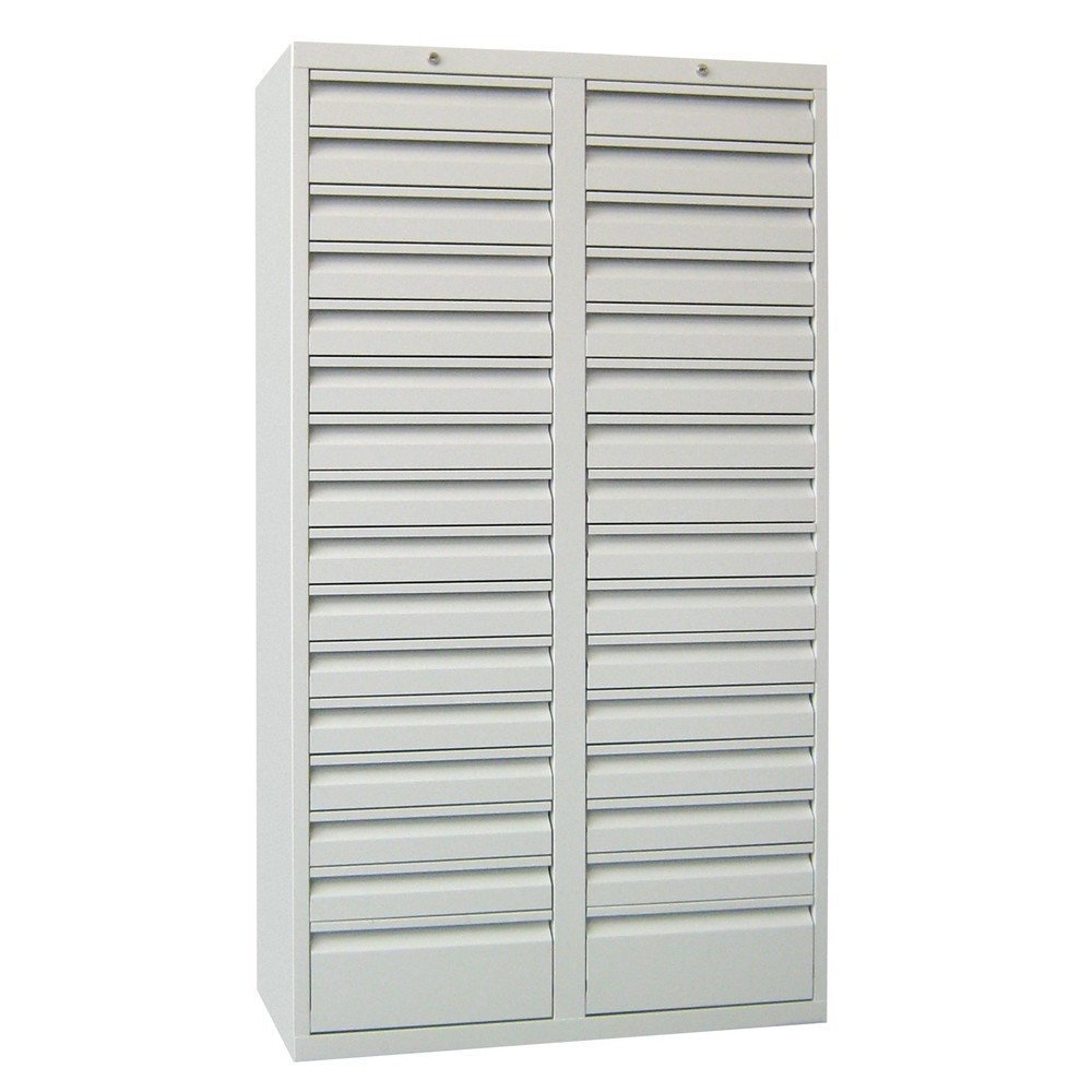 Produktabbildung Nr. 3: Armoire à tiroirs légère PAVOY, guidage à coulissement, tiroirs 30 x 100 mm + 2 x 200 mm, largeur 1 000 mm, gris clair, gris clair