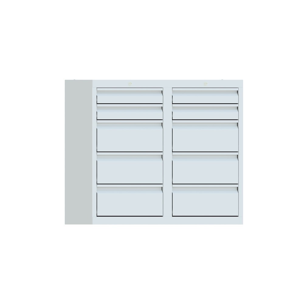 Produktabbildung Nr. 1: Armoire à tiroirs légère PAVOY, guidage à galets, tiroirs 4 x 100 mm + 6 x 200 mm, largeur 1 000 mm, gris clair, gris clair