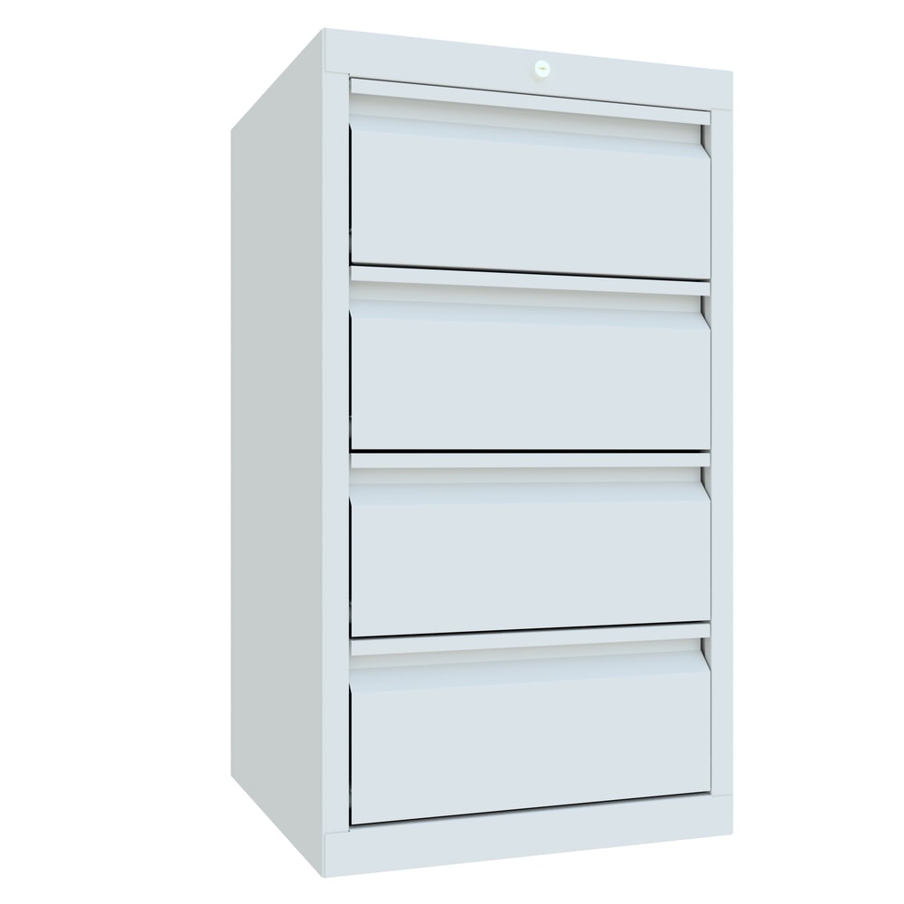 Illustration du produit: Armoire à tiroirs légère PAVOY, guidage à galets, tiroirs 4 x 200 mm, largeur 500 mm, gris clair, gris clair