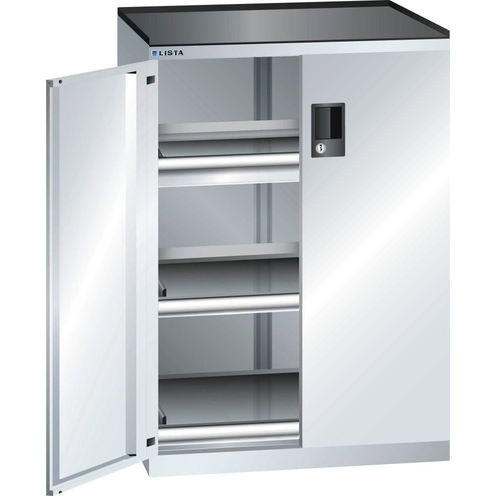 Illustration du produit: Armoire à tiroirs LISTA 36x27E, (lxPxH) 717x600x1020 mm, 1 tiroir, capacité de charge 200 kg, 1 x 75, gris clair, KEY Lock