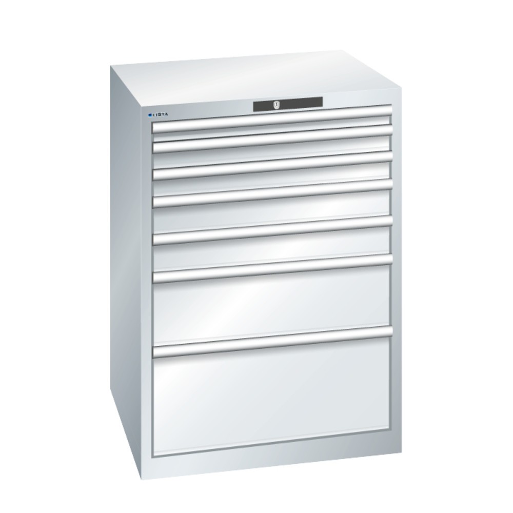 Produktabbildung Nr. 2: Armoire à tiroirs LISTA, tiroirs 1x50 + 2x75 + 2x100 + 1x200 + 1x300 mm, capacité de charge 75 kg, bleu clair