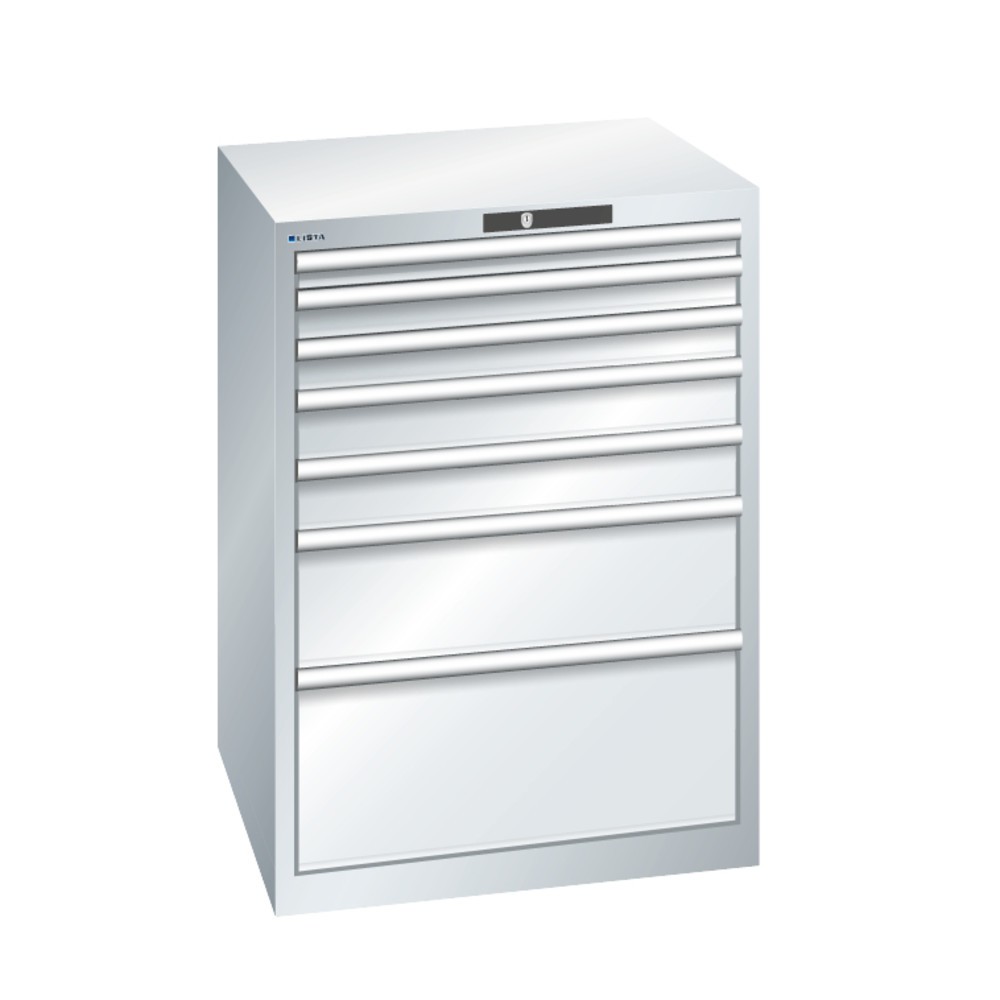 Produktabbildung Nr. 3: Armoire à tiroirs LISTA, tiroirs 1x50 + 2x75 + 2x100 + 1x200 + 1x300 mm, capacité de charge 75 kg, bleu clair