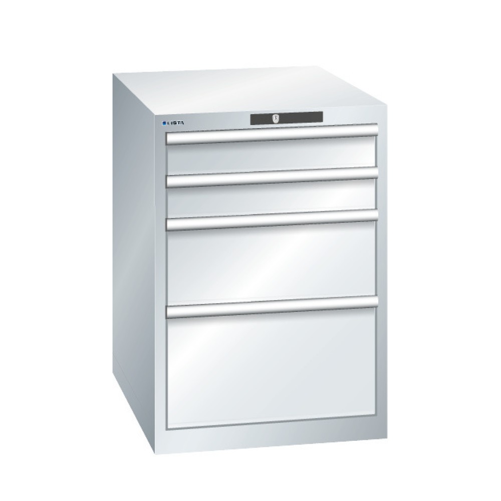 Illustration du produit: Armoire à tiroirs LISTA, tiroirs 2x100 + 1x200 + 1x300, capacité de charge 75 kg par tiroir, bleu clair