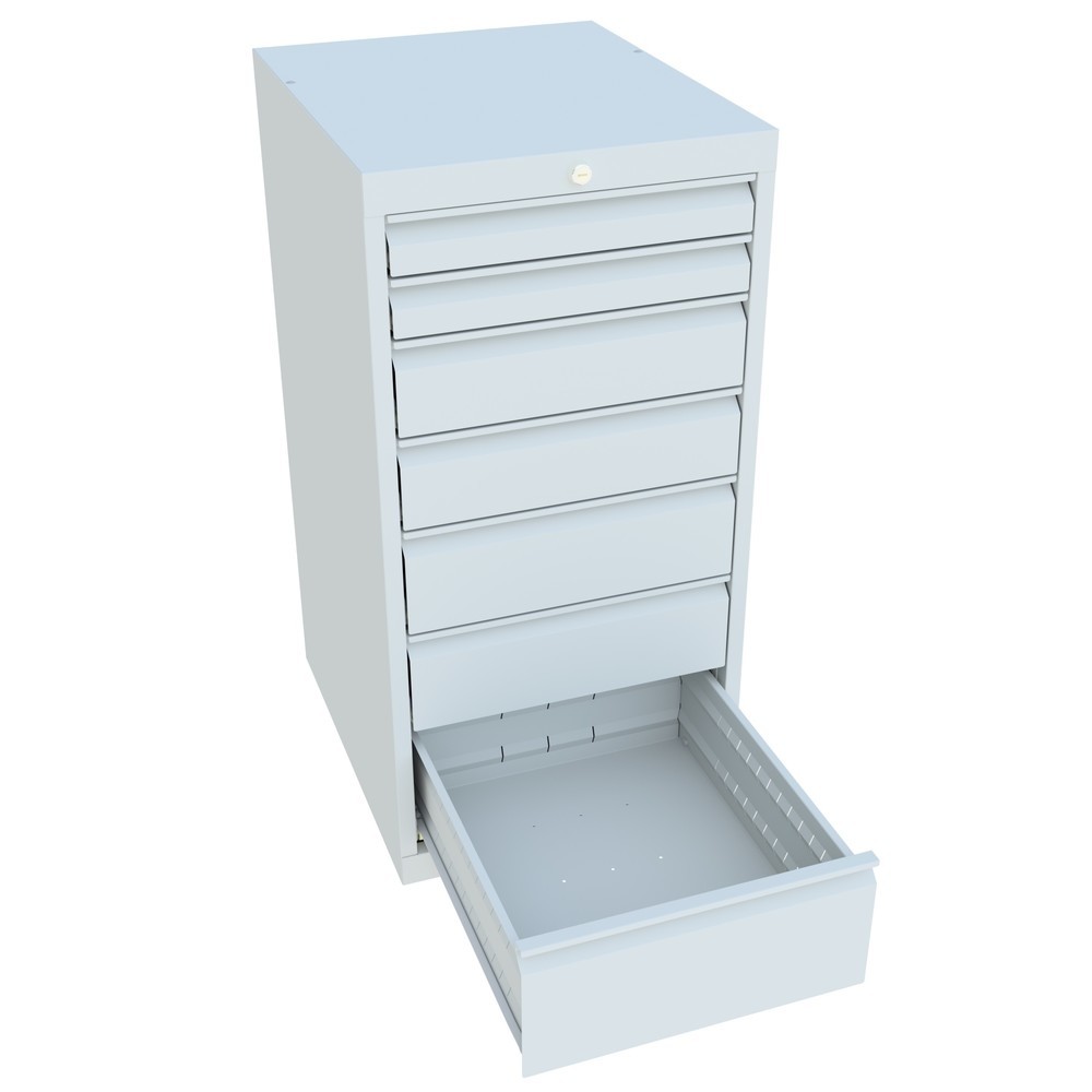 Produktabbildung Nr. 3: Armoire à tiroirs PAVOY, hauteur 1 000 mm, tiroirs 2 x 75 mm + 2 x 125 mm + 2 x 150 + 1 x 200 mm, largeur 500 mm, gris clair, gris clair