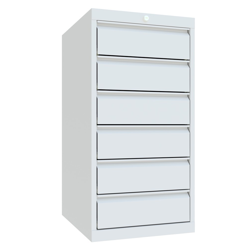 N° de l'image du produit 2 : Armoire à tiroirs PAVOY, hauteur 1 000 mm, tiroirs 6 x 150 mm, largeur 500 mm, gris clair, gris clair