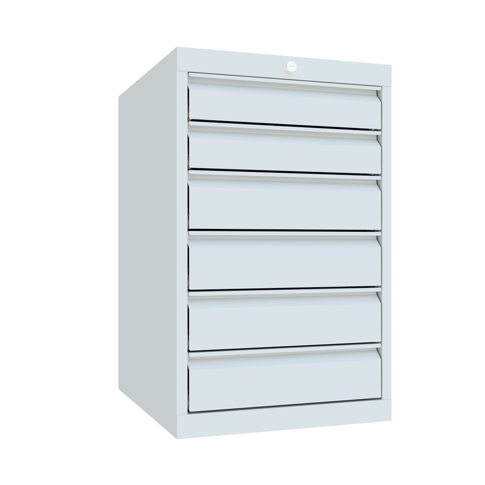 Illustration du produit: Armoire à tiroirs PAVOY, hauteur 800 mm, tiroirs 2 x 100 mm + 4 x 125 mm, largeur 500 mm, gris clair, gris clair