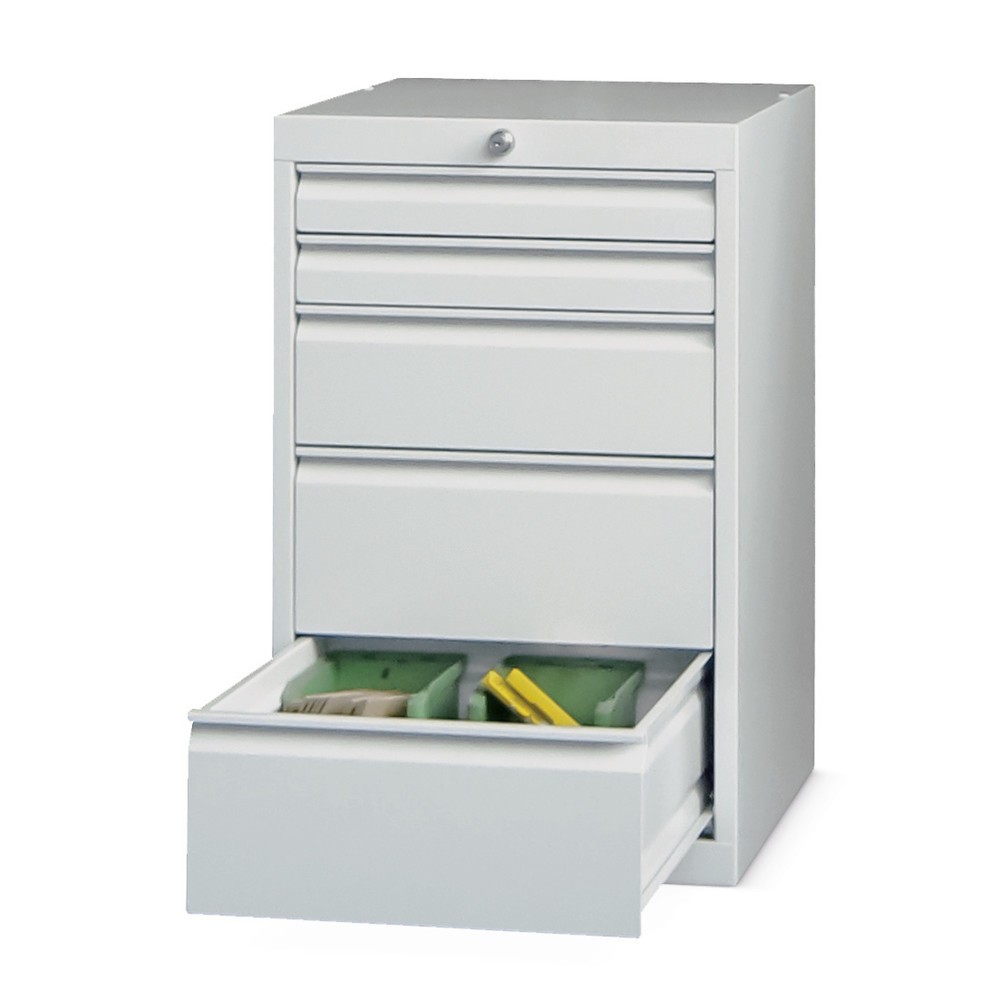 Produktabbildung Nr. 1: Armoire à tiroirs PAVOY, hauteur 800 mm, tiroirs 8 x 75 mm + 1 x 100 mm, largeur 500 mm, gris clair, rouge rubis