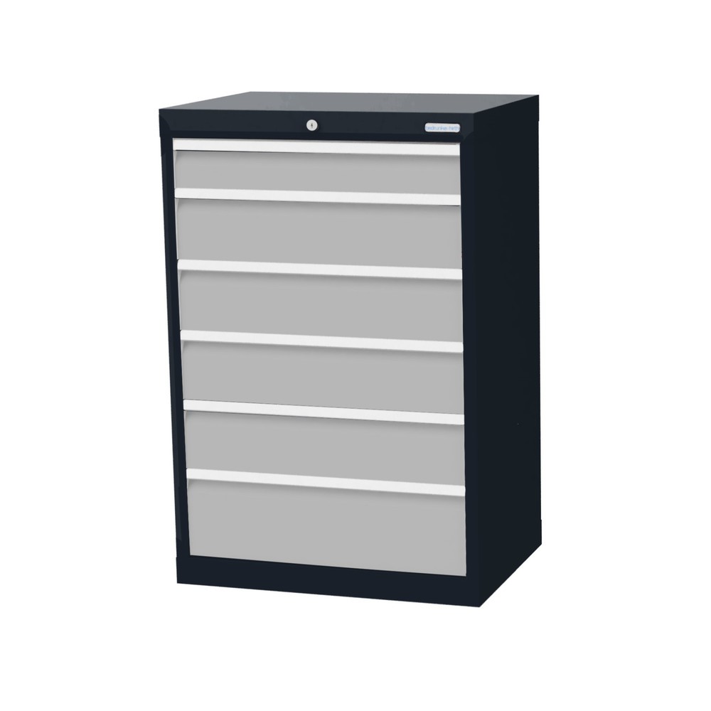Illustration du produit: Armoire à tiroirs Profi, tiroirs de 1 x 100 + 4 x 150 + 1 x 200 mm, H x l x P 1 019 x 680 x 500 mm Bedrunka+Hirth, gris anthracite, gris clair