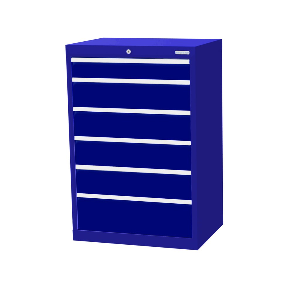 Illustration du produit: Armoire à tiroirs Profi, tiroirs de 1 x 100 + 4 x 150 + 1 x 200 mm, H x l x P 1 019 x 680 x 500 mm Bedrunka+Hirth, bleu gentiane, bleu gentiane