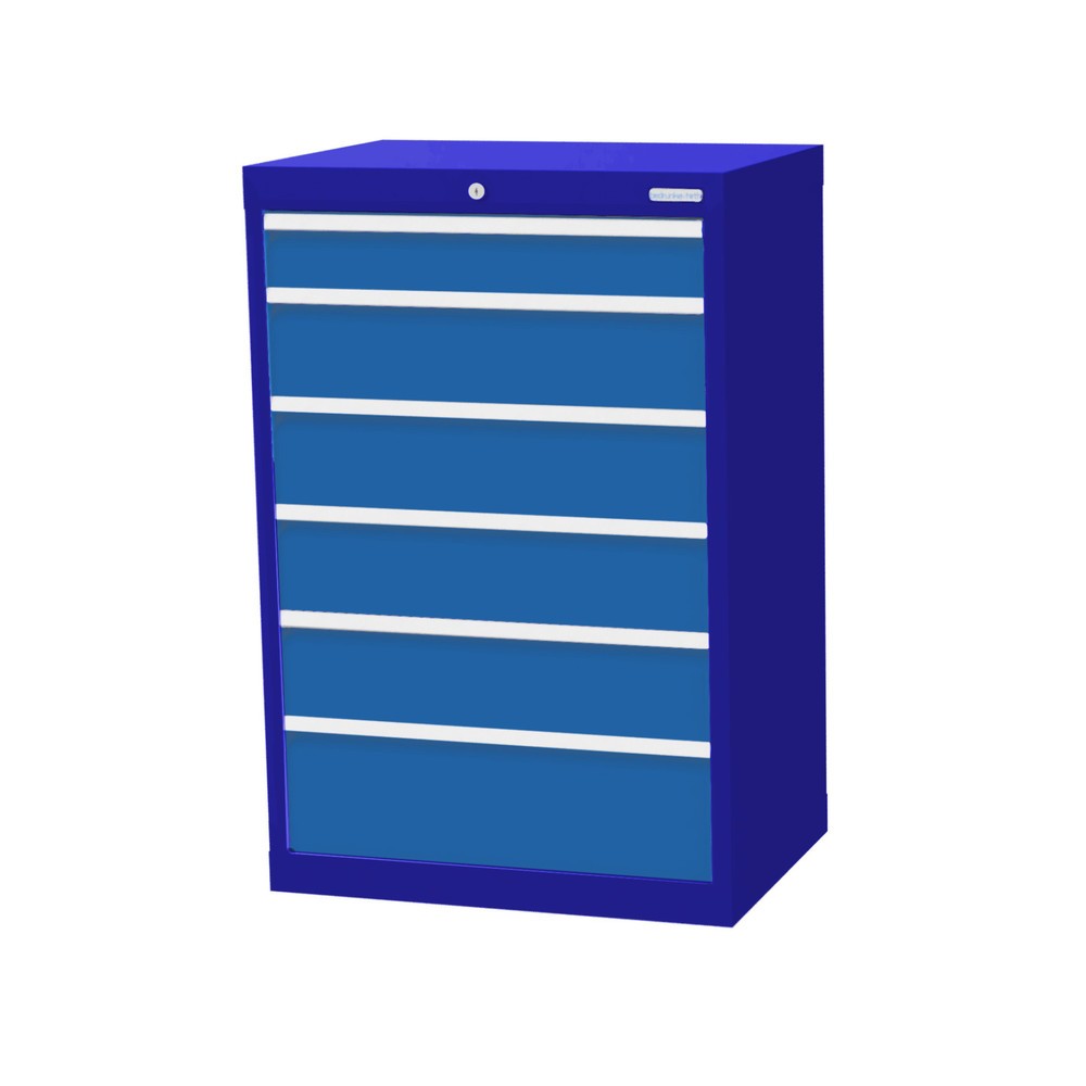 Illustration du produit: Armoire à tiroirs Profi, tiroirs de 1 x 100 + 4 x 150 + 1 x 200 mm, H x l x P 1 019 x 680 x 500 mm Bedrunka+Hirth, bleu gentiane, bleu clair