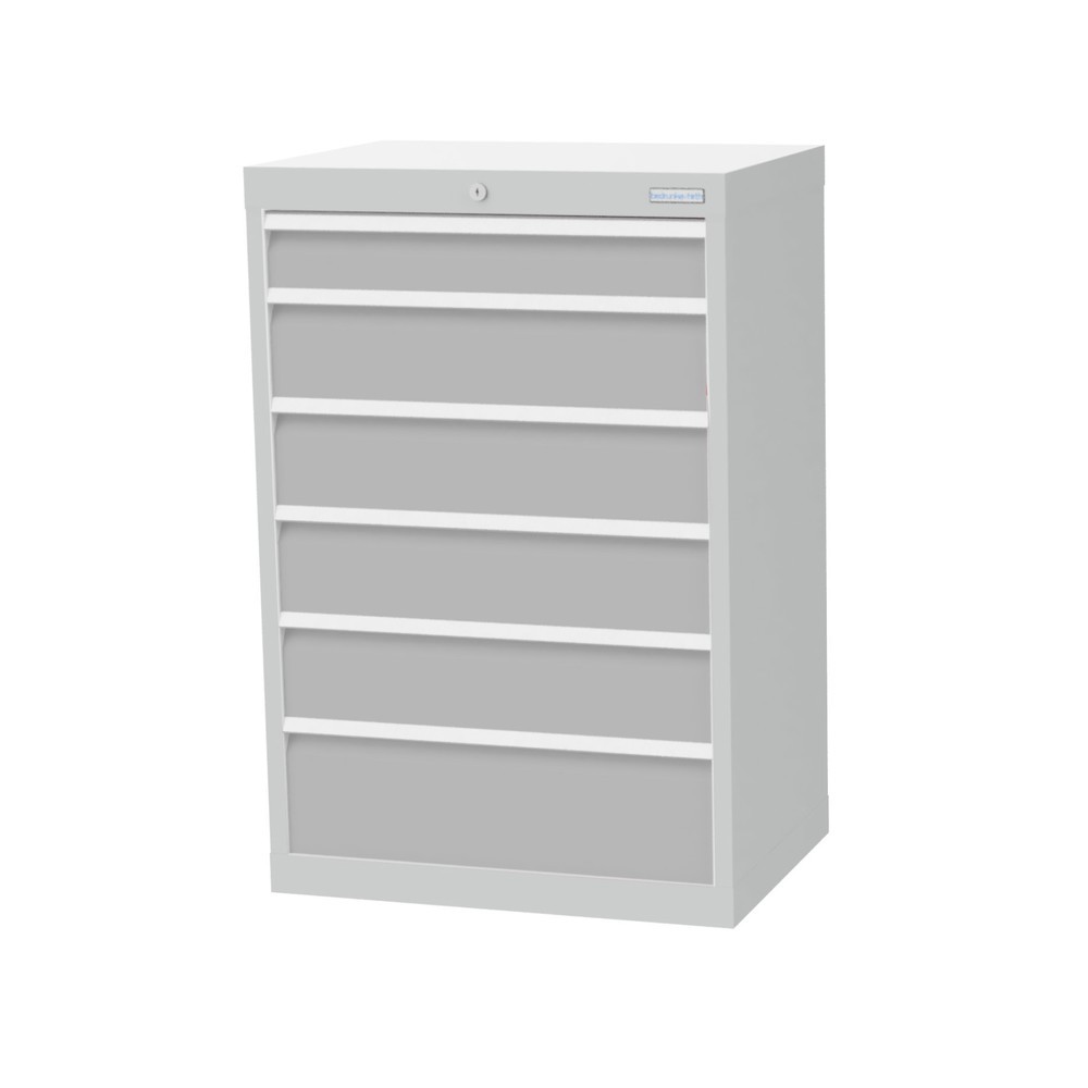 Illustration du produit: Armoire à tiroirs Profi, tiroirs de 1 x 100 + 4 x 150 + 1 x 200 mm, H x l x P 1 019 x 680 x 500 mm Bedrunka+Hirth, gris clair, gris clair