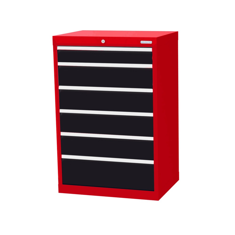 Illustration du produit: Armoire à tiroirs Profi, tiroirs de 1 x 100 + 4 x 150 + 1 x 200 mm, H x l x P 1 019 x 680 x 500 mm Bedrunka+Hirth, rouge signalisation, gris anthracite