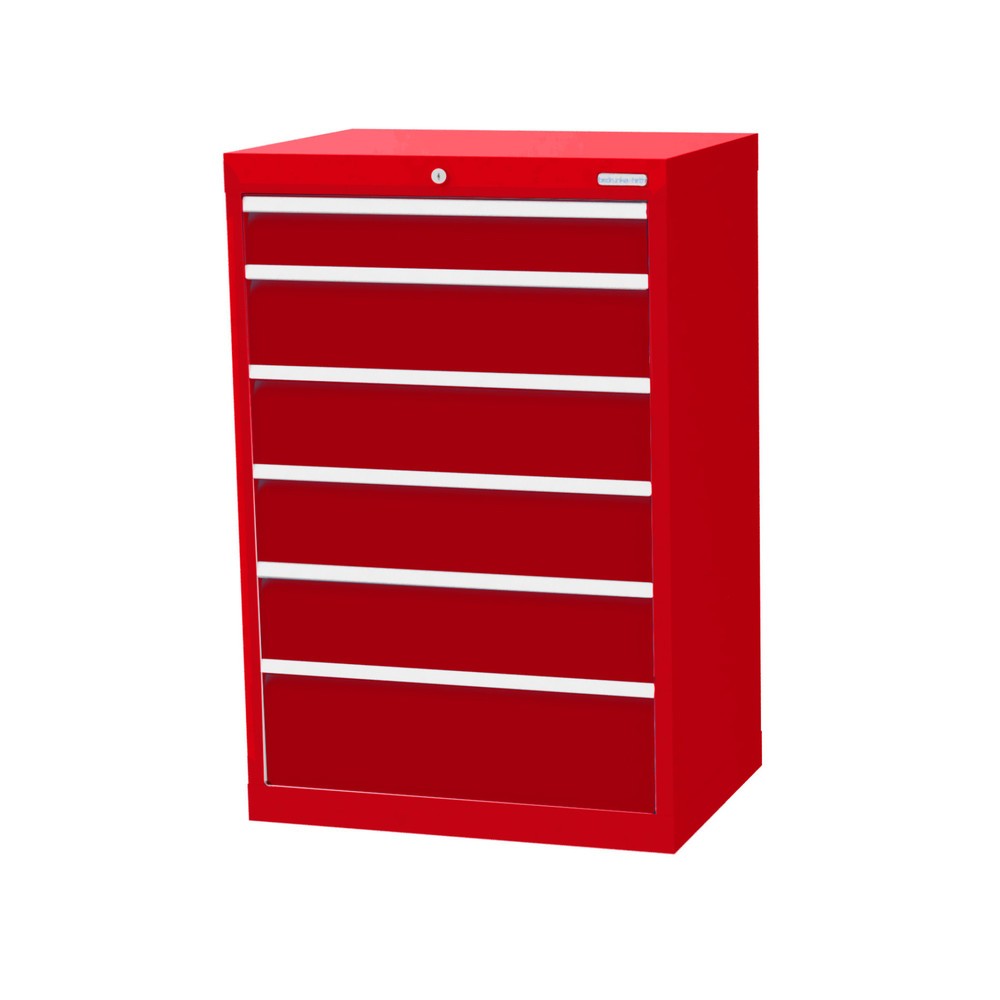 Illustration du produit: Armoire à tiroirs Profi, tiroirs de 1 x 100 + 4 x 150 + 1 x 200 mm, H x l x P 1 019 x 680 x 500 mm Bedrunka+Hirth, rouge signalisation, rouge rubis