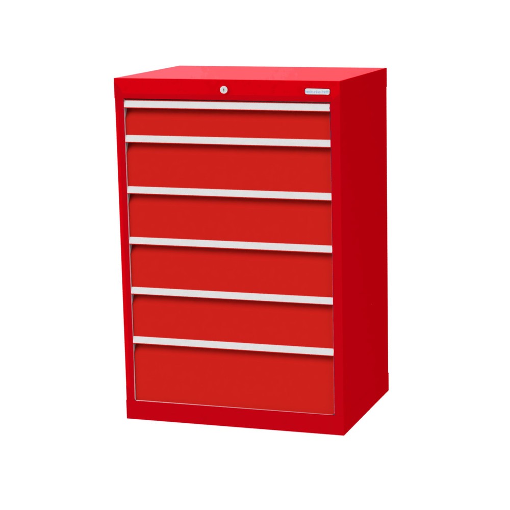Illustration du produit: Armoire à tiroirs Profi, tiroirs de 1 x 100 + 4 x 150 + 1 x 200 mm, H x l x P 1 019 x 680 x 500 mm Bedrunka+Hirth, rouge signalisation, rouge signalisation