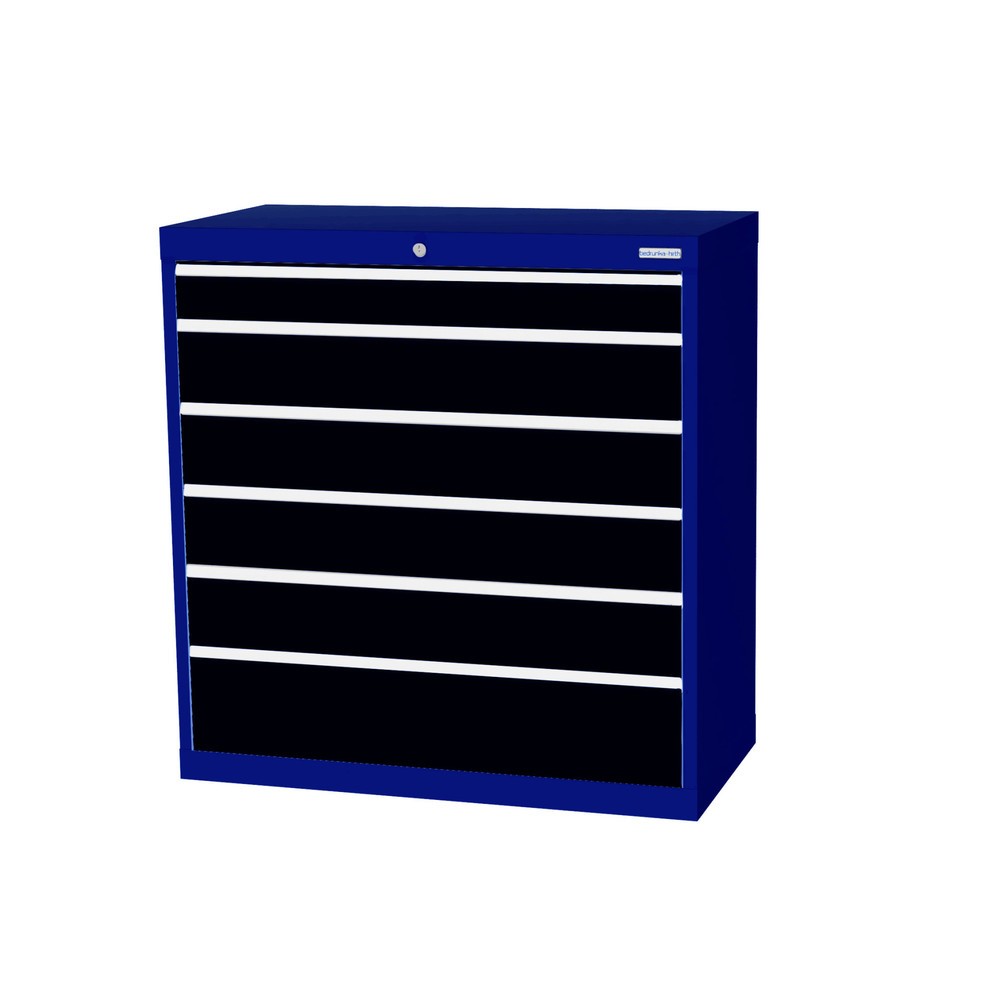 Illustration du produit: Armoire à tiroirs Profi, tiroirs de 1 x 100 + 4 x 150 + 1 x 200 mm, H x l x P 1 019 x 980 x 500 mm Bedrunka+Hirth, bleu gentiane, gris anthracite
