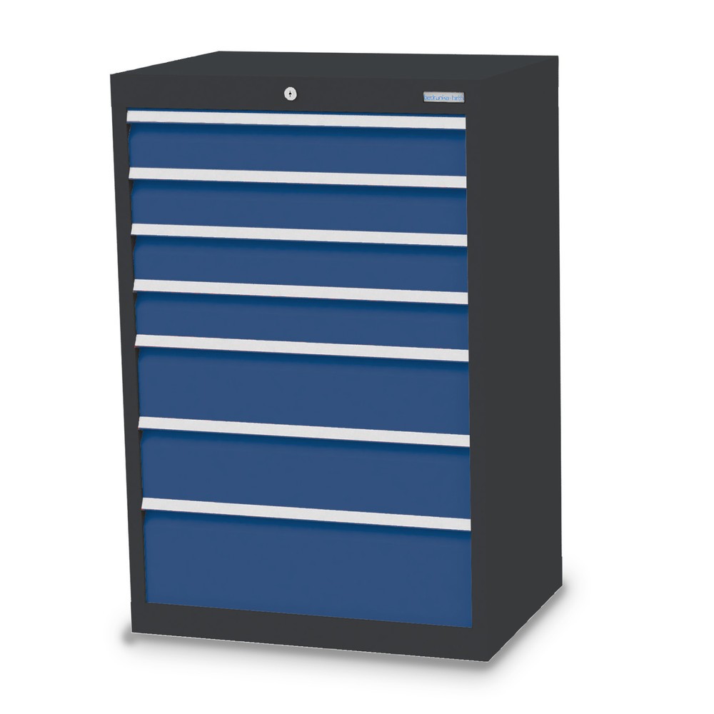 Illustration du produit: Armoire à tiroirs Profi, tiroirs de 4 x 100 + 2 x 150 + 1 x 200 mm, H x l x P 1 019 x 680 x 500 mm Bedrunka+Hirth, gris anthracite, bleu gentiane