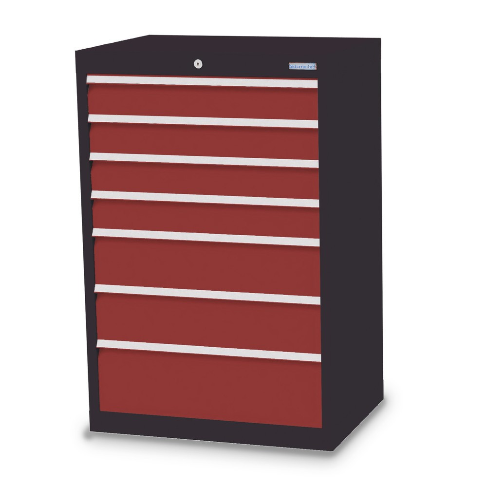 Illustration du produit: Armoire à tiroirs Profi, tiroirs de 4 x 100 + 2 x 150 + 1 x 200 mm, H x l x P 1 019 x 680 x 500 mm Bedrunka+Hirth, gris anthracite, rouge rubis