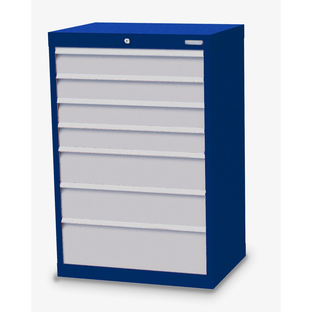 Illustration du produit: Armoire à tiroirs Profi, tiroirs de 4 x 100 + 2 x 150 + 1 x 200 mm, H x l x P 1 019 x 680 x 500 mm Bedrunka+Hirth, bleu gentiane, gris clair
