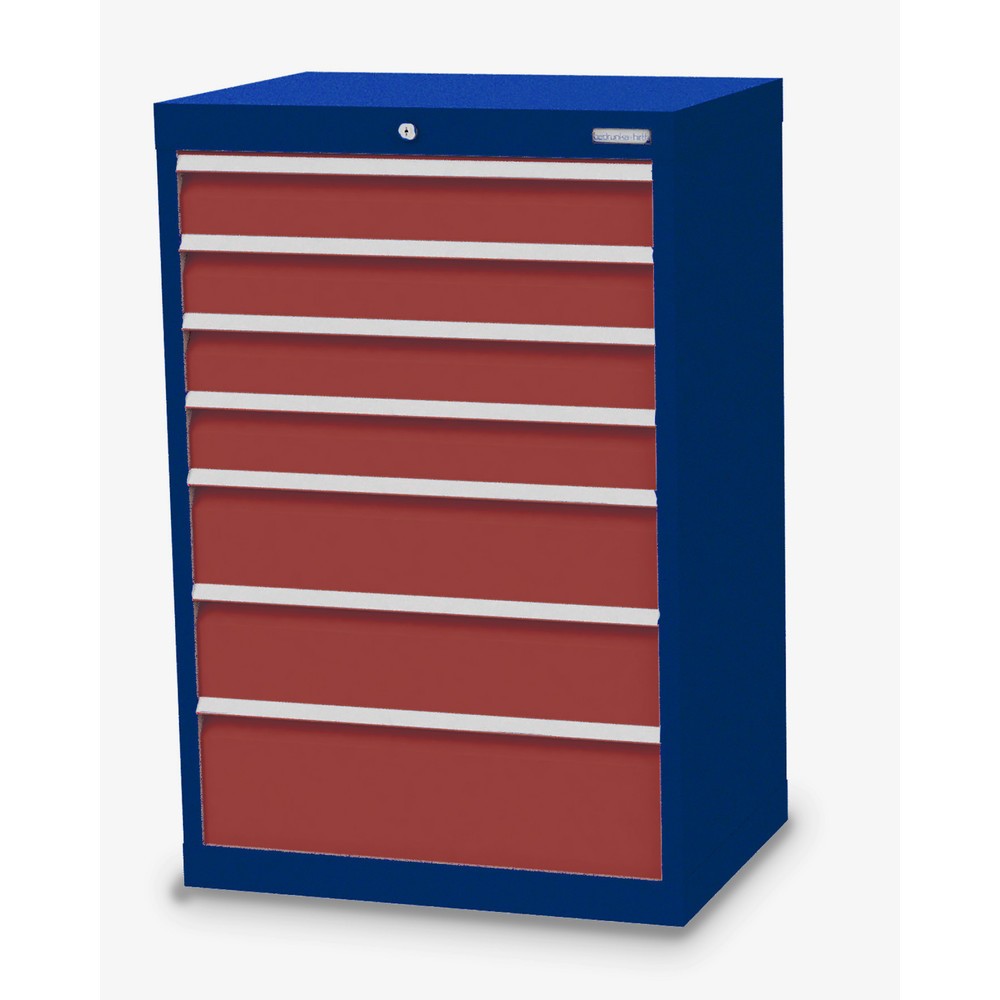Illustration du produit: Armoire à tiroirs Profi, tiroirs de 4 x 100 + 2 x 150 + 1 x 200 mm, H x l x P 1 019 x 680 x 500 mm Bedrunka+Hirth, bleu gentiane, rouge signalisation