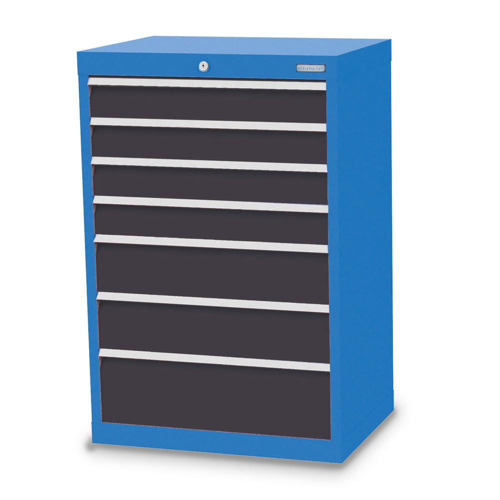 Illustration du produit: Armoire à tiroirs Profi, tiroirs de 4 x 100 + 2 x 150 + 1 x 200 mm, H x l x P 1 019 x 680 x 500 mm Bedrunka+Hirth, bleu clair, gris anthracite