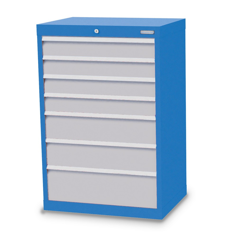 Illustration du produit: Armoire à tiroirs Profi, tiroirs de 4 x 100 + 2 x 150 + 1 x 200 mm, H x l x P 1 019 x 680 x 500 mm Bedrunka+Hirth, bleu clair, gris clair