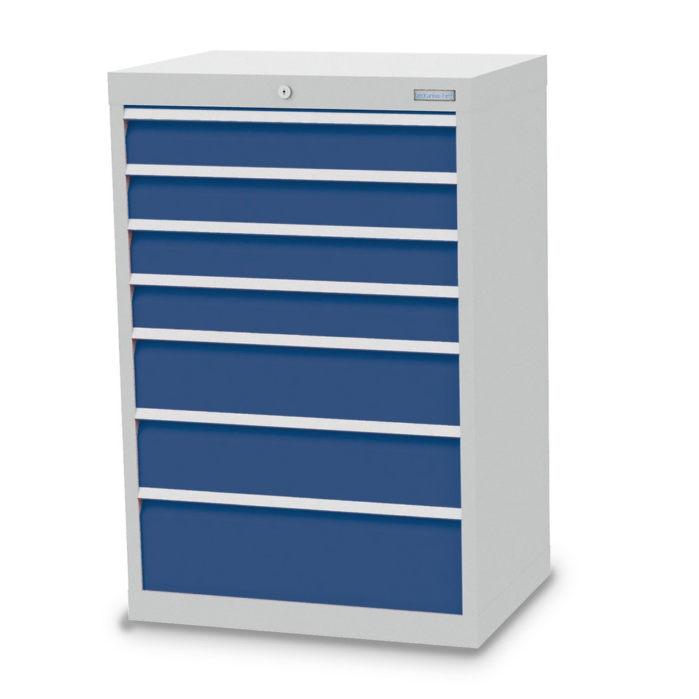 Illustration du produit: Armoire à tiroirs Profi, tiroirs de 4 x 100 + 2 x 150 + 1 x 200 mm, H x l x P 1 019 x 680 x 500 mm Bedrunka+Hirth, gris clair, bleu gentiane