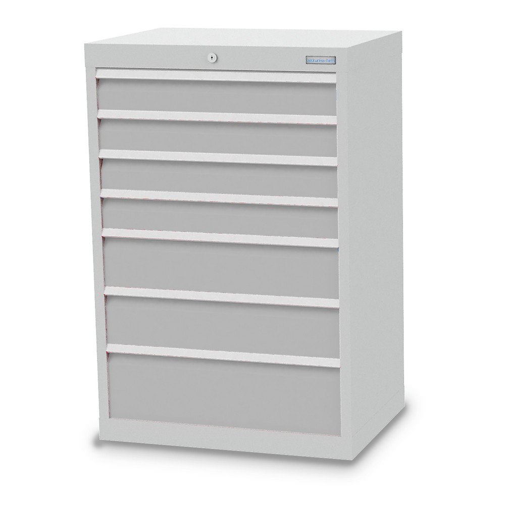 Illustration du produit: Armoire à tiroirs Profi, tiroirs de 4 x 100 + 2 x 150 + 1 x 200 mm, H x l x P 1 019 x 680 x 500 mm Bedrunka+Hirth, gris clair, gris clair