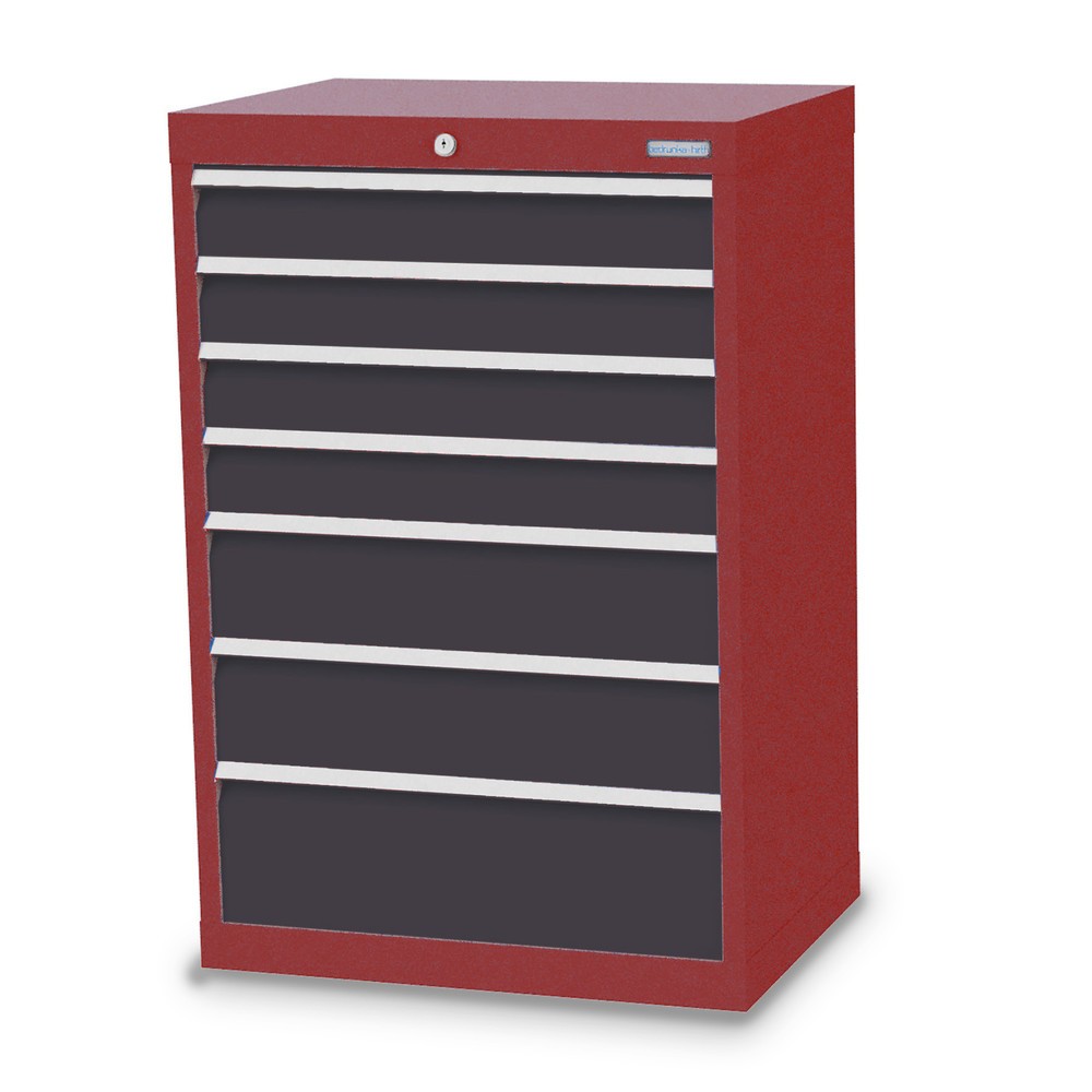 Illustration du produit: Armoire à tiroirs Profi, tiroirs de 4 x 100 + 2 x 150 + 1 x 200 mm, H x l x P 1 019 x 680 x 500 mm Bedrunka+Hirth, rouge rubis, gris anthracite