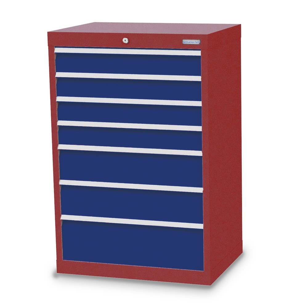 Illustration du produit: Armoire à tiroirs Profi, tiroirs de 4 x 100 + 2 x 150 + 1 x 200 mm, H x l x P 1 019 x 680 x 500 mm Bedrunka+Hirth, rouge rubis, bleu gentiane