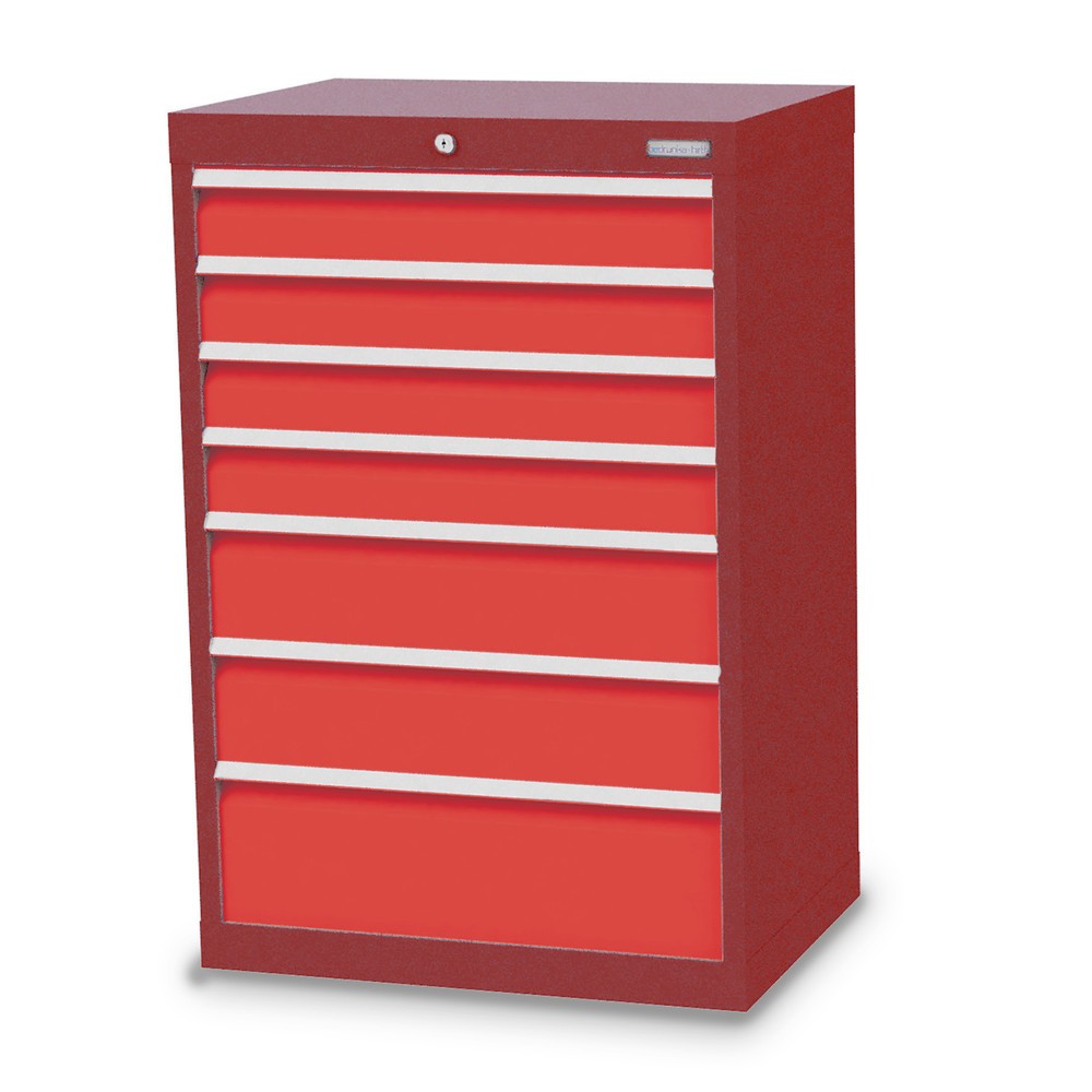 Illustration du produit: Armoire à tiroirs Profi, tiroirs de 4 x 100 + 2 x 150 + 1 x 200 mm, H x l x P 1 019 x 680 x 500 mm Bedrunka+Hirth, rouge rubis, rouge signalisation
