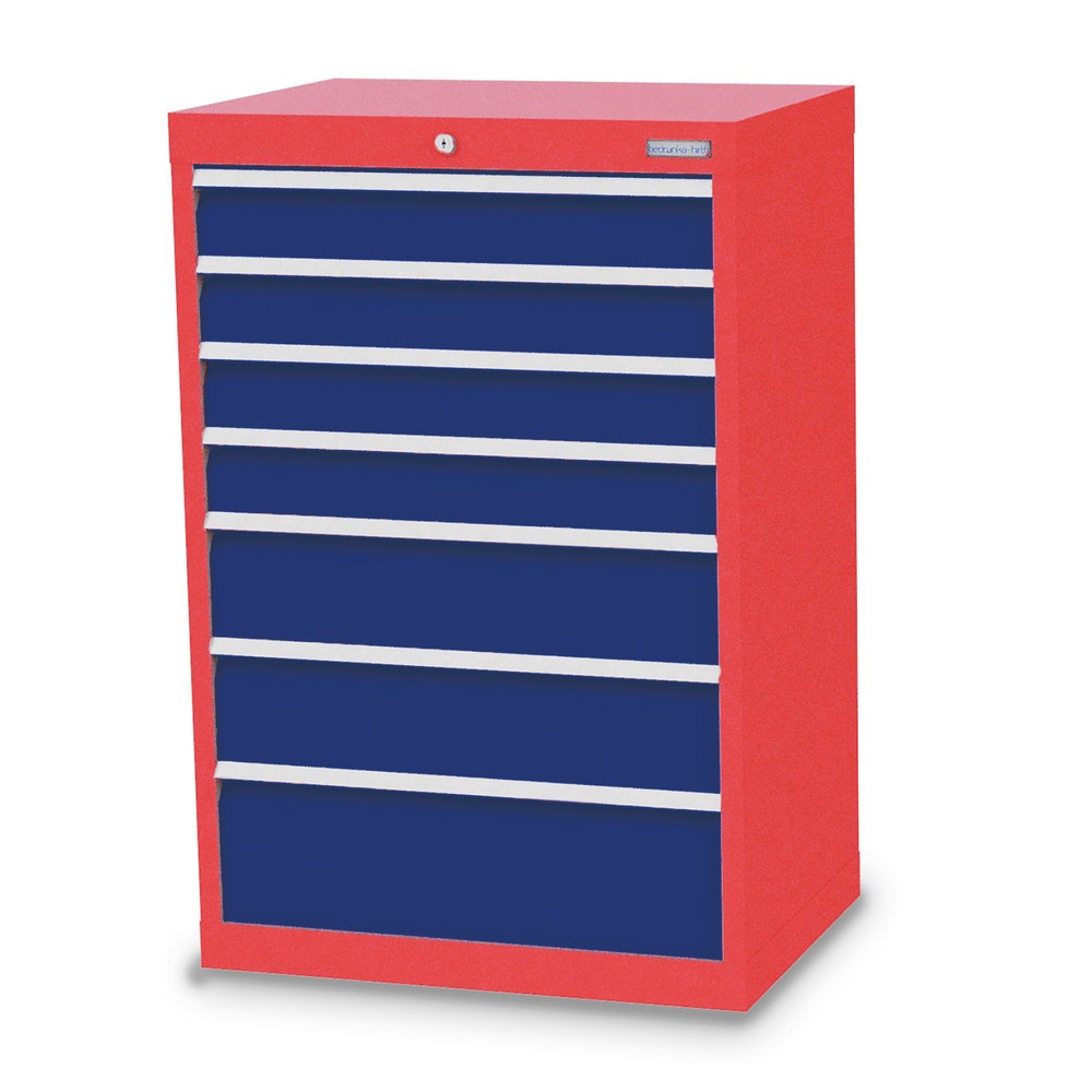 Illustration du produit: Armoire à tiroirs Profi, tiroirs de 4 x 100 + 2 x 150 + 1 x 200 mm, H x l x P 1 019 x 680 x 500 mm Bedrunka+Hirth, rouge signalisation, bleu gentiane