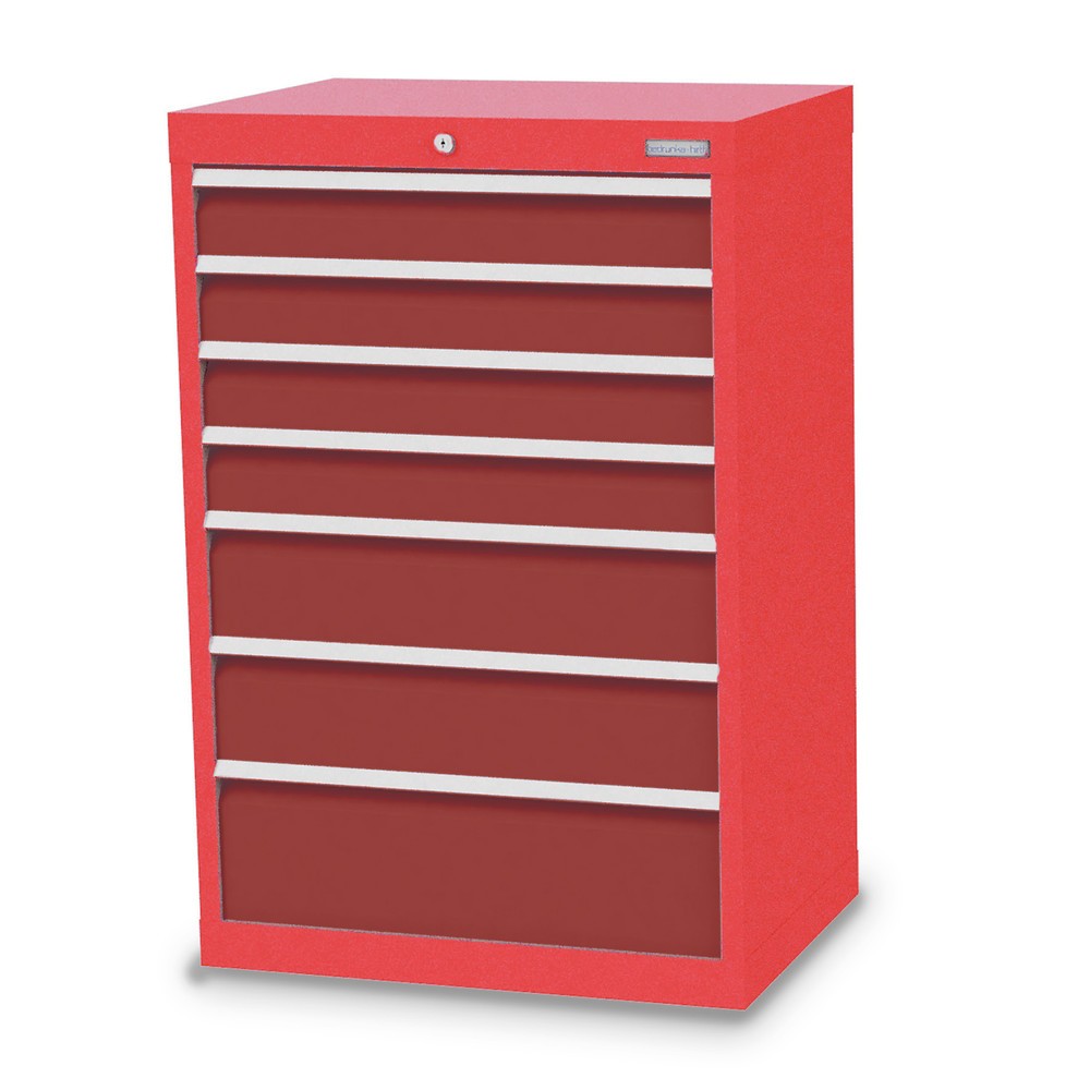 Illustration du produit: Armoire à tiroirs Profi, tiroirs de 4 x 100 + 2 x 150 + 1 x 200 mm, H x l x P 1 019 x 680 x 500 mm Bedrunka+Hirth, rouge signalisation, rouge rubis