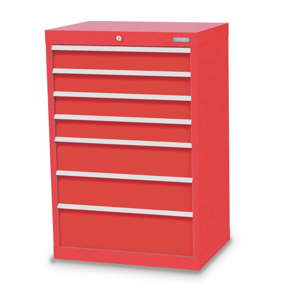 Illustration du produit: Armoire à tiroirs Profi, tiroirs de 4 x 100 + 2 x 150 + 1 x 200 mm, H x l x P 1 019 x 680 x 500 mm Bedrunka+Hirth, rouge signalisation, rouge signalisation