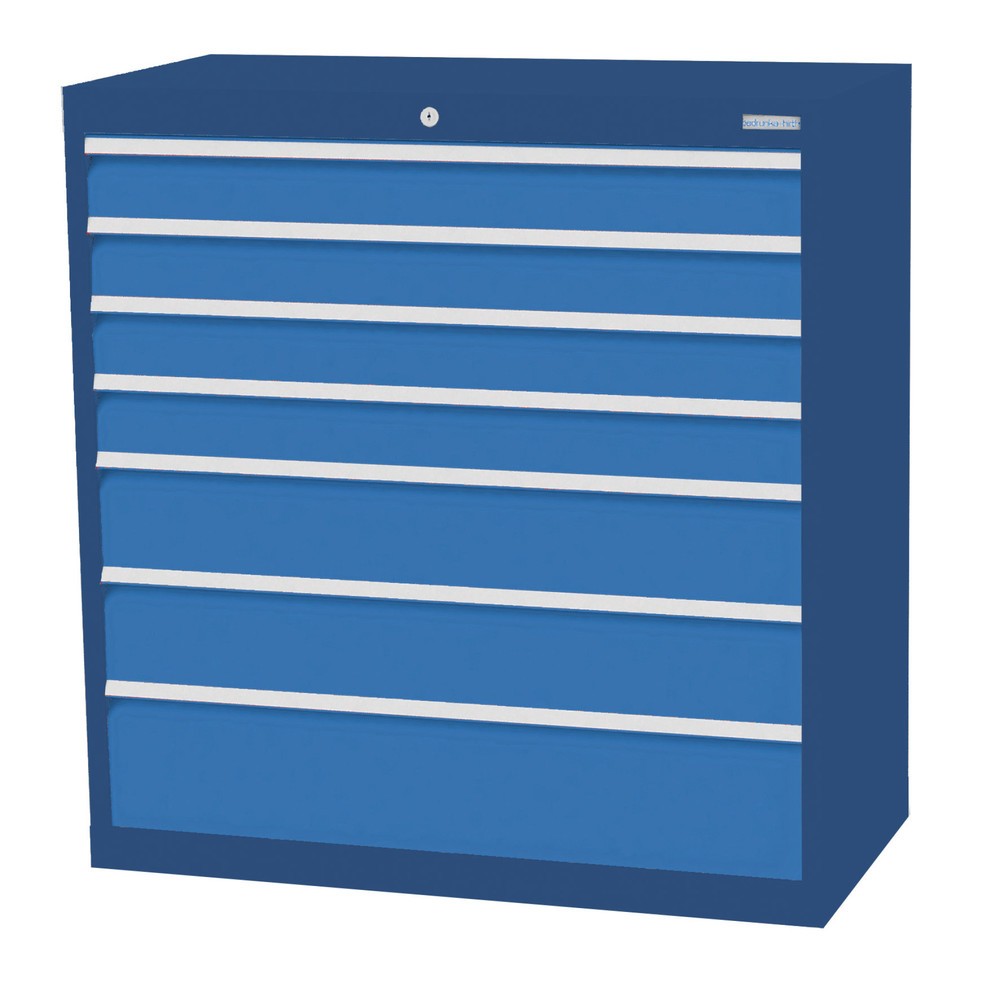 Illustration du produit: Armoire à tiroirs Profi, tiroirs de 4 x 100 + 2 x 150 + 1 x 200 mm, H x l x P 1 019 x 980 x 500 mm Bedrunka+Hirth, bleu gentiane, bleu clair