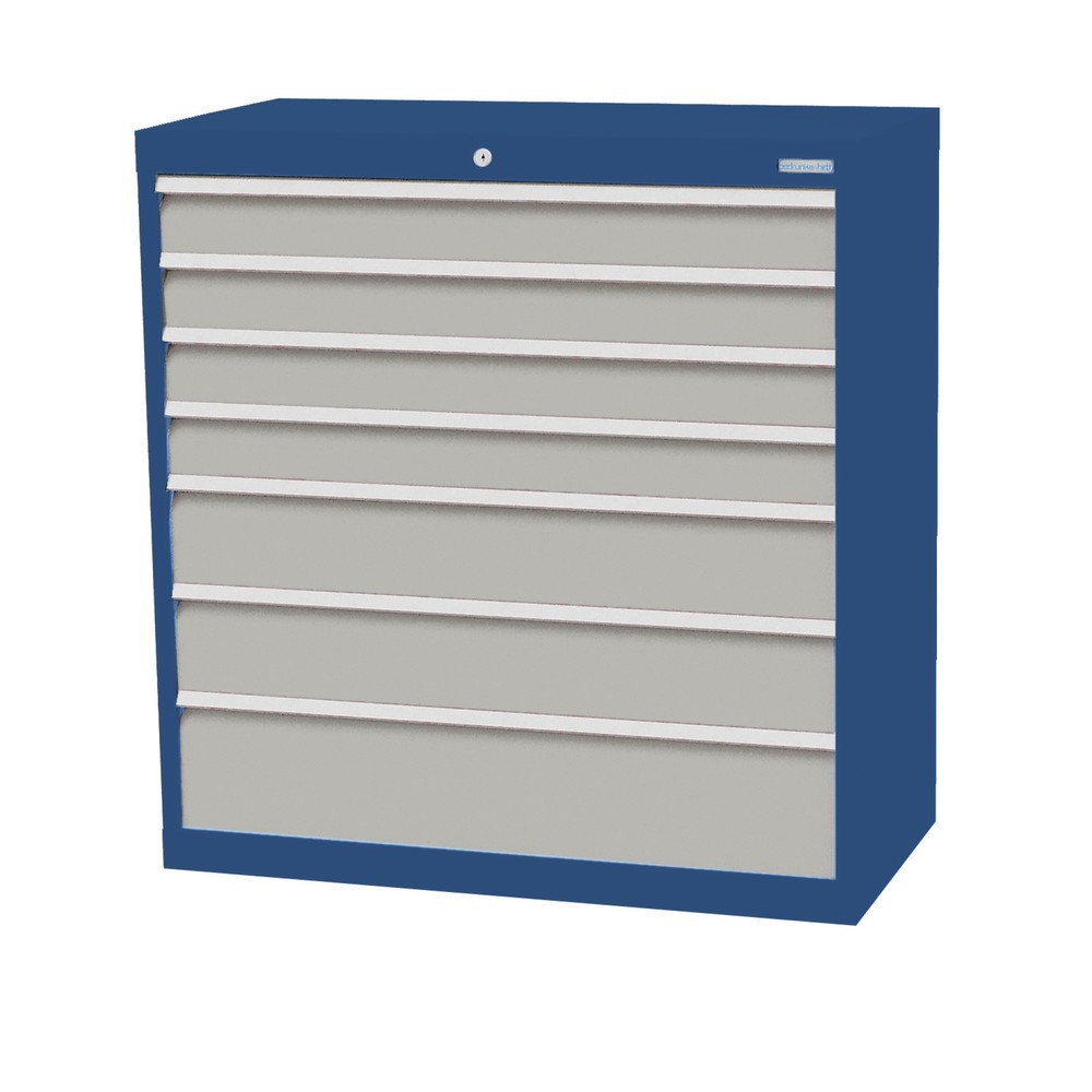Illustration du produit: Armoire à tiroirs Profi, tiroirs de 4 x 100 + 2 x 150 + 1 x 200 mm, H x l x P 1 019 x 980 x 500 mm Bedrunka+Hirth, bleu gentiane, gris clair