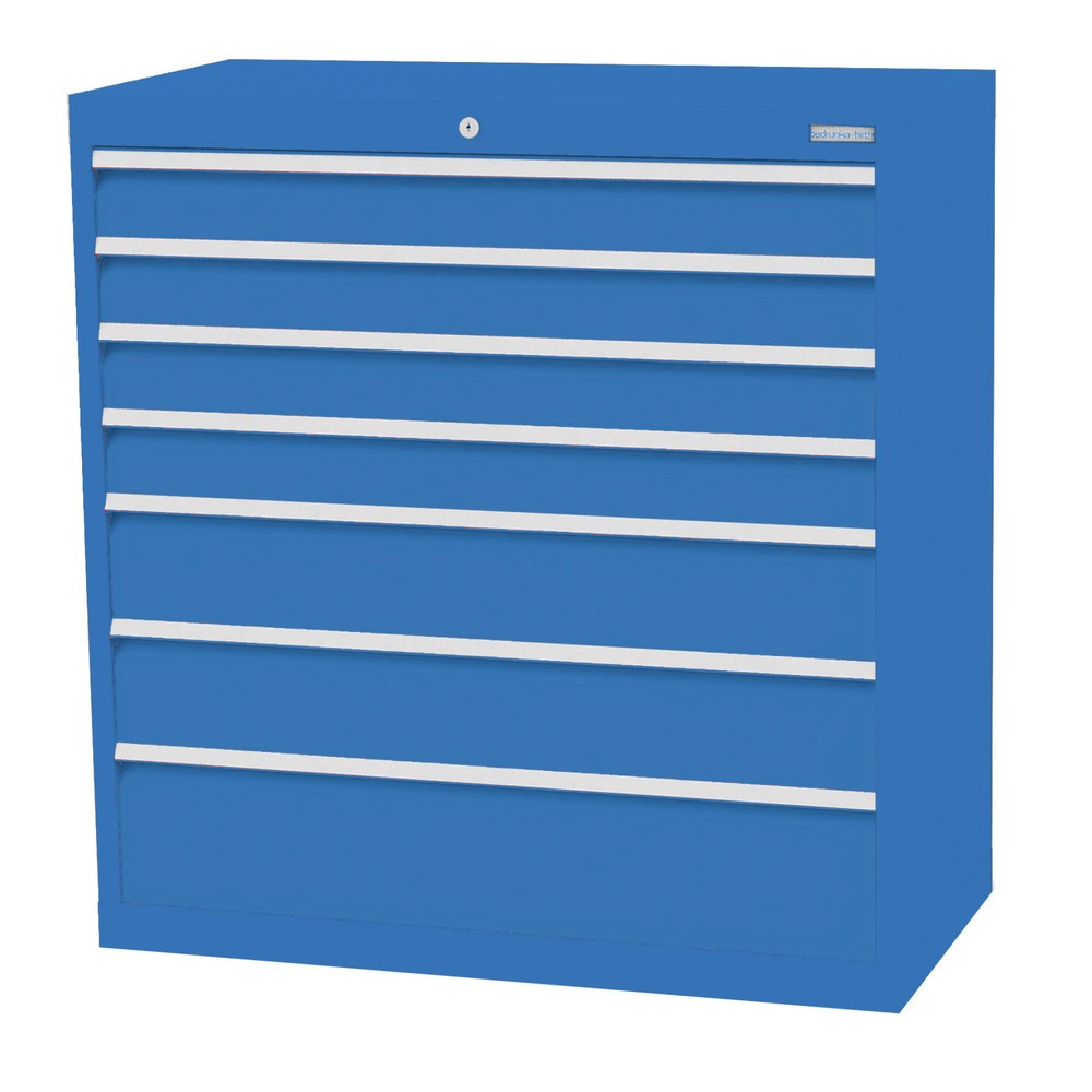 Illustration du produit: Armoire à tiroirs Profi, tiroirs de 4 x 100 + 2 x 150 + 1 x 200 mm, H x l x P 1 019 x 980 x 500 mm Bedrunka+Hirth, bleu clair, bleu clair