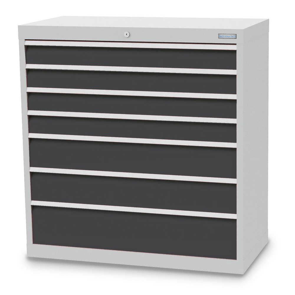 Illustration du produit: Armoire à tiroirs Profi, tiroirs de 4 x 100 + 2 x 150 + 1 x 200 mm, H x l x P 1 019 x 980 x 500 mm Bedrunka+Hirth, gris clair, gris anthracite