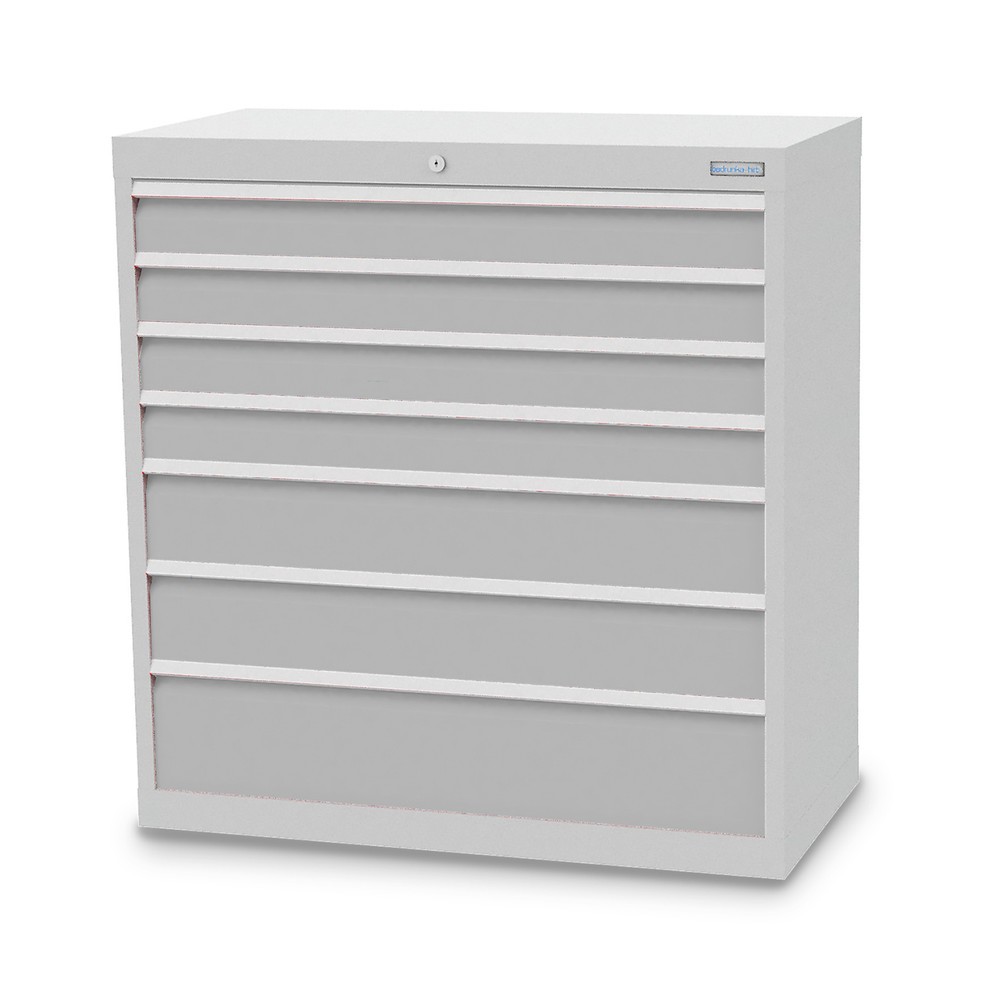Illustration du produit: Armoire à tiroirs Profi, tiroirs de 4 x 100 + 2 x 150 + 1 x 200 mm, H x l x P 1 019 x 980 x 500 mm Bedrunka+Hirth, gris clair, gris clair