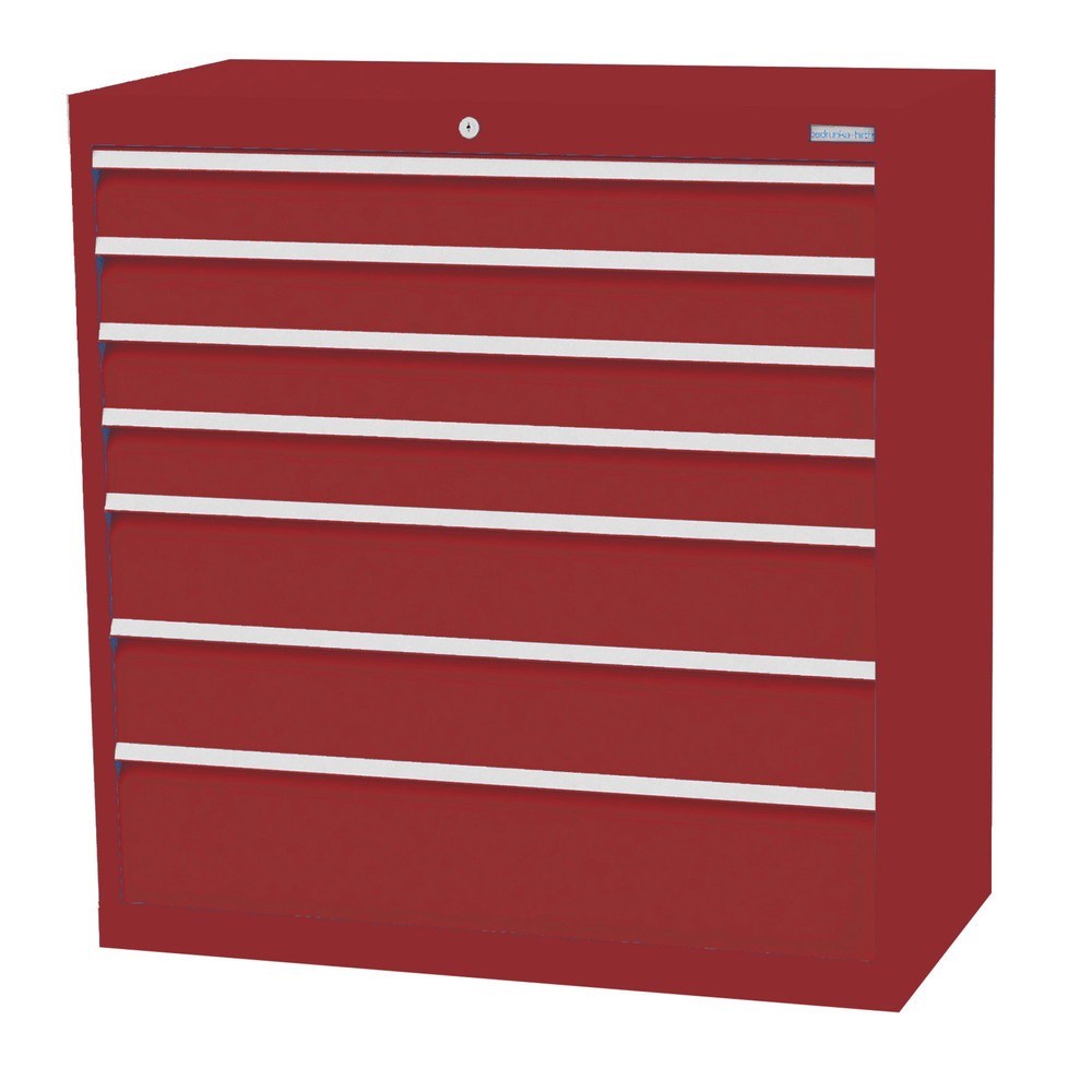 Illustration du produit: Armoire à tiroirs Profi, tiroirs de 4 x 100 + 2 x 150 + 1 x 200 mm, H x l x P 1 019 x 980 x 500 mm Bedrunka+Hirth, rouge rubis, rouge rubis