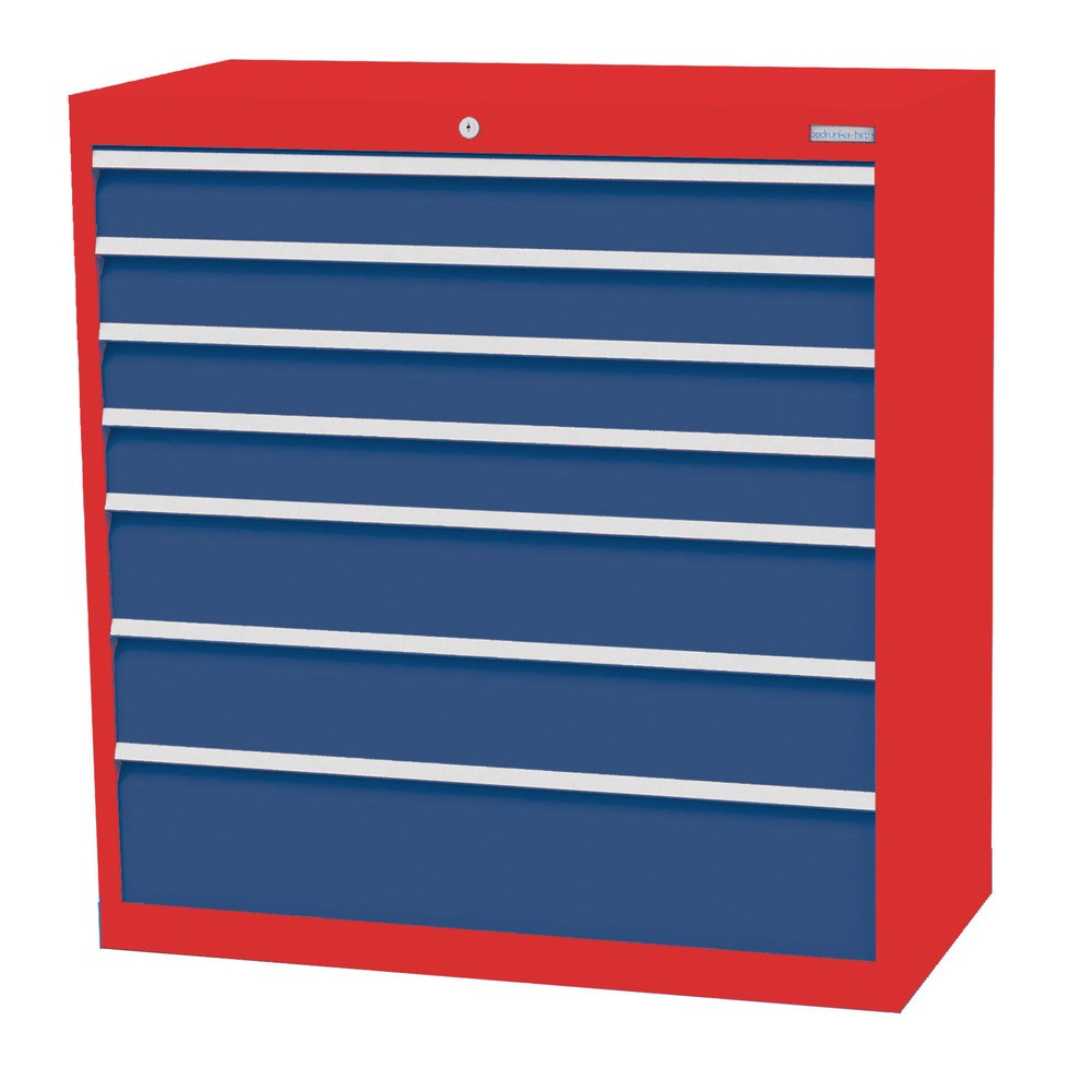 Illustration du produit: Armoire à tiroirs Profi, tiroirs de 4 x 100 + 2 x 150 + 1 x 200 mm, H x l x P 1 019 x 980 x 500 mm Bedrunka+Hirth, rouge signalisation, bleu gentiane