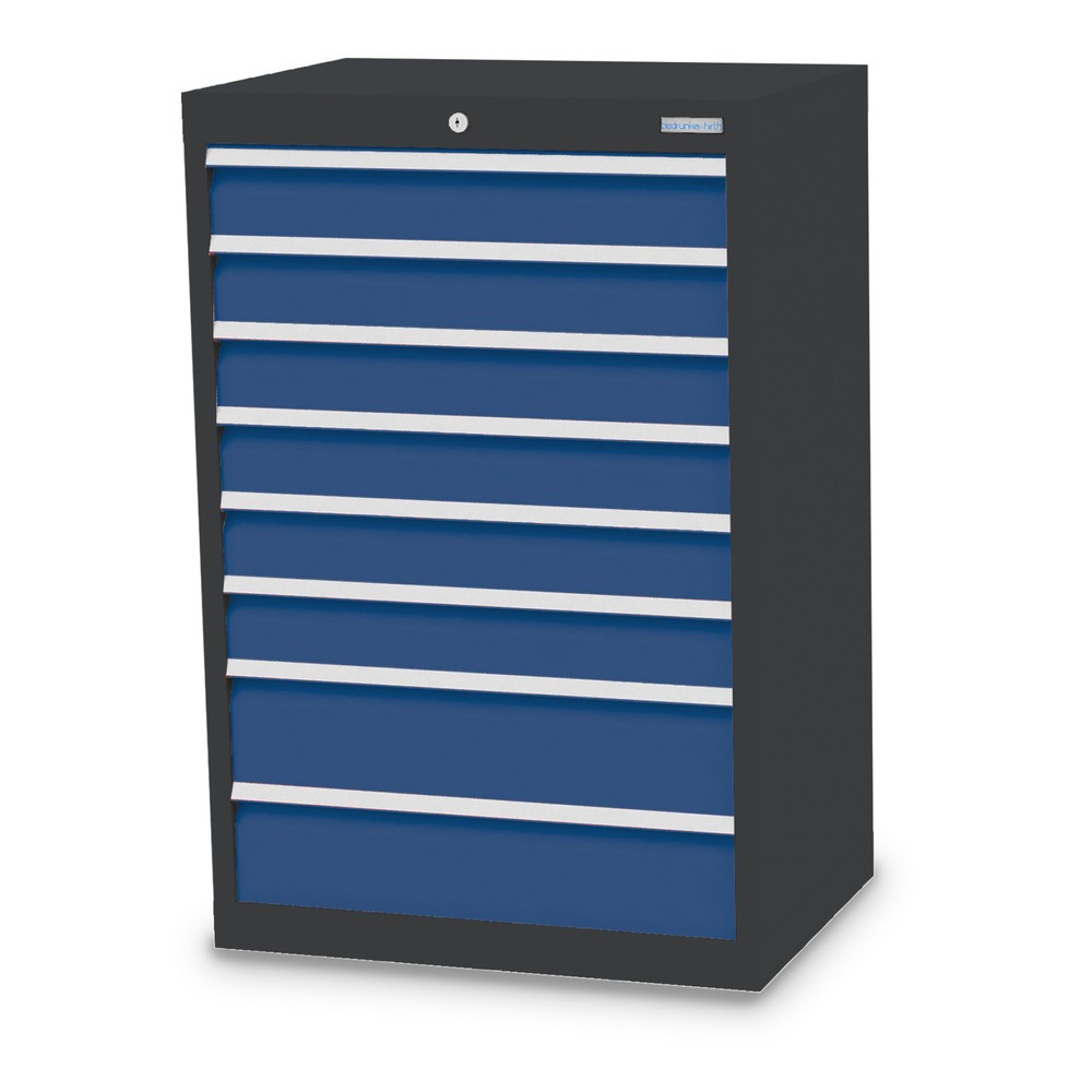 Illustration du produit: Armoire à tiroirs Profi, tiroirs de 6 x 100 + 2 x 150 mm, H x l x P 1 019 x 680 x 500 mm Bedrunka+Hirth, gris anthracite, bleu gentiane