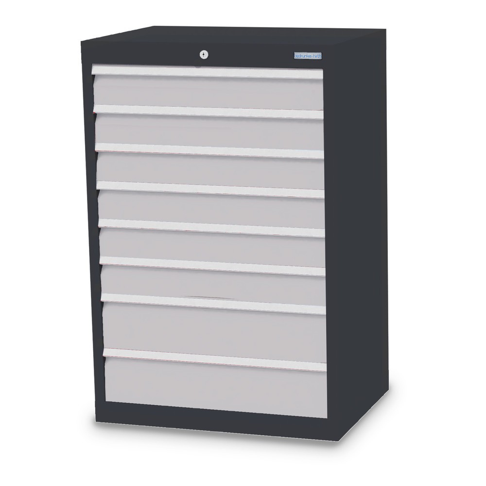 Illustration du produit: Armoire à tiroirs Profi, tiroirs de 6 x 100 + 2 x 150 mm, H x l x P 1 019 x 680 x 500 mm Bedrunka+Hirth, gris anthracite, gris clair