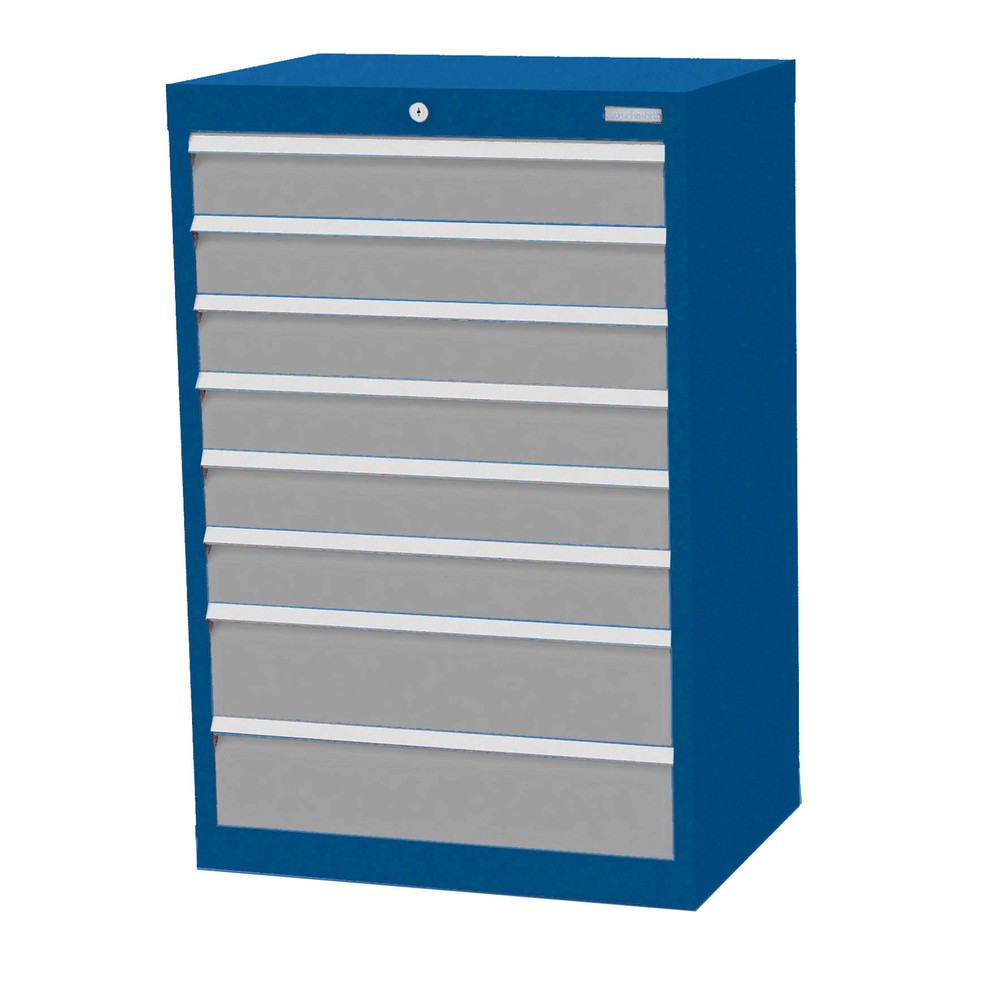 Illustration du produit: Armoire à tiroirs Profi, tiroirs de 6 x 100 + 2 x 150 mm, H x l x P 1 019 x 680 x 500 mm Bedrunka+Hirth, bleu gentiane, gris clair