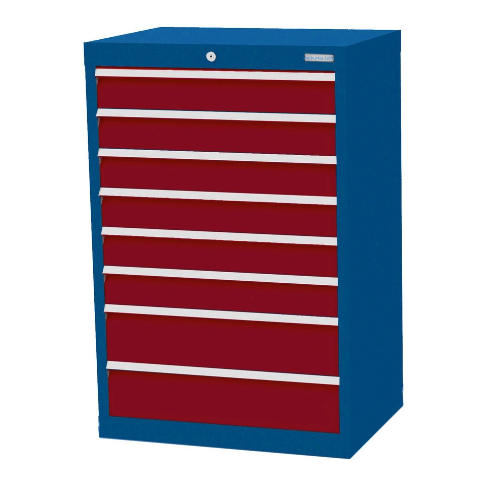 Illustration du produit: Armoire à tiroirs Profi, tiroirs de 6 x 100 + 2 x 150 mm, H x l x P 1 019 x 680 x 500 mm Bedrunka+Hirth, bleu gentiane, rouge rubis